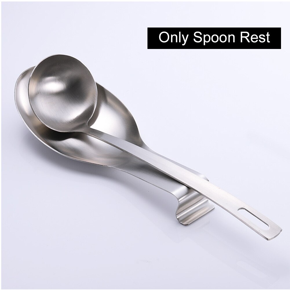 Home Spoon Rest Stainless Steel Spatula Holder Easy Clean Dishwasher Safe Rustproof Smooth Stable Kitchen Storage Wall Hanging