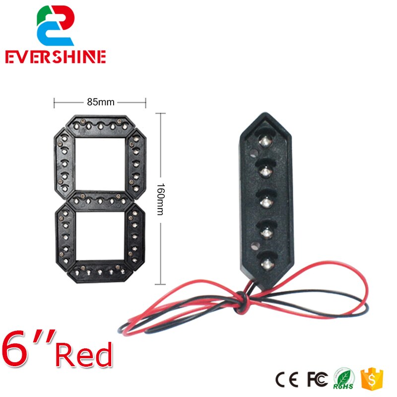 6 " rød farve 7 syv segment led nummer modul gas pris led display skilte diesel pris digitalt modul led udendørs