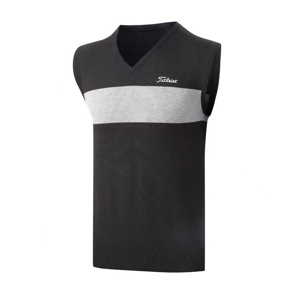 Herresport ermeløs Vest golf genser Vest 3 farger golf klær fritid golf: Svart / L