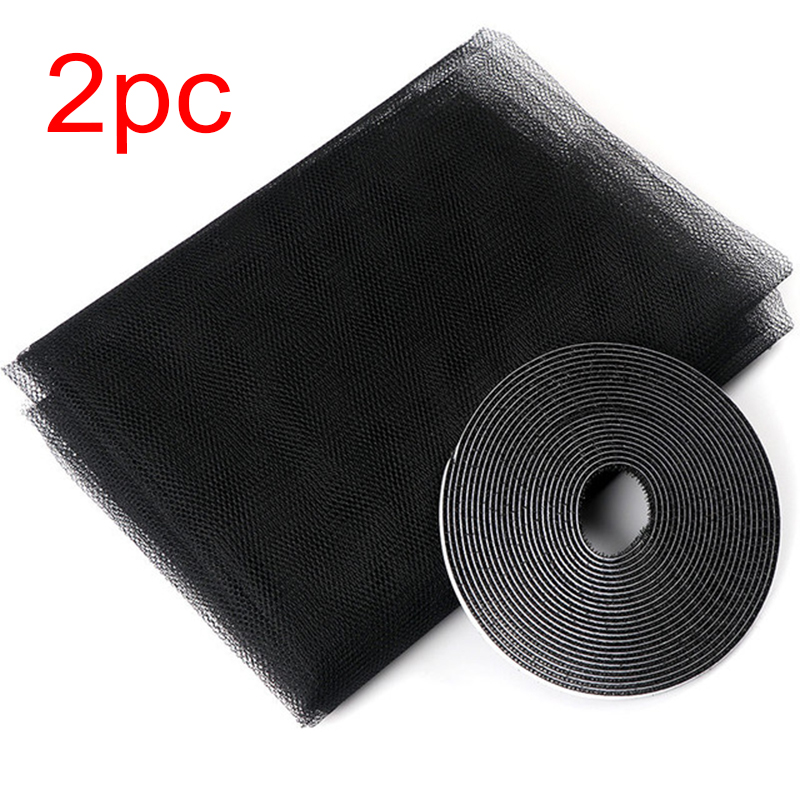 Indoor Insect Fly Mosquito Window Screen Curtain Mosquito Netting Door Anti Mosquito Net For Kitchen Window Home Protector: 2pc Black / 1.3X1.5