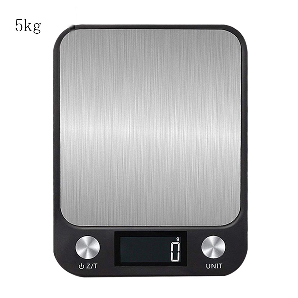 Household Food Scale Stainless Steel Electronic Kitchen LCD Back-lit Display Kitchen Baking Scale: black5kg