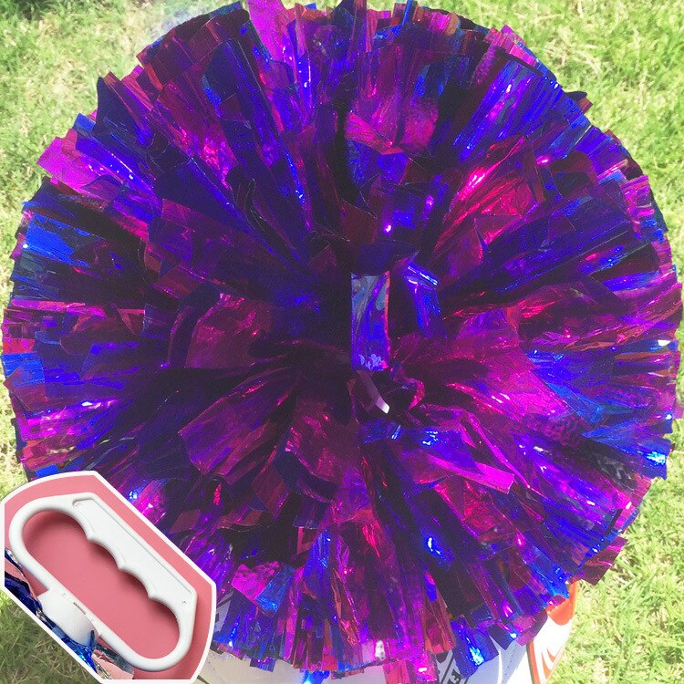 24Cm Cheerleader Pom Poms Sparkly Twee-Vinger Cheerleader Bloem Bal Kinderen Cheer Hand Bloem Cheer Props Sport Bloem bal: rose red-blue