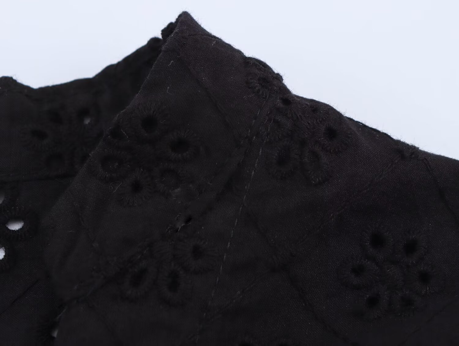 Tangada sommerbluse med broderi i bomull, korte ermer, strandtopper for kvinner, 6 t 0566