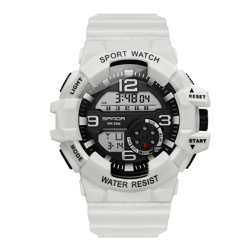 Digital Watches Waterproof Alarm-clock Electronic Movement Watch Sport Chronograph Wristwatch Men SANDA Top Brand reloj hombre