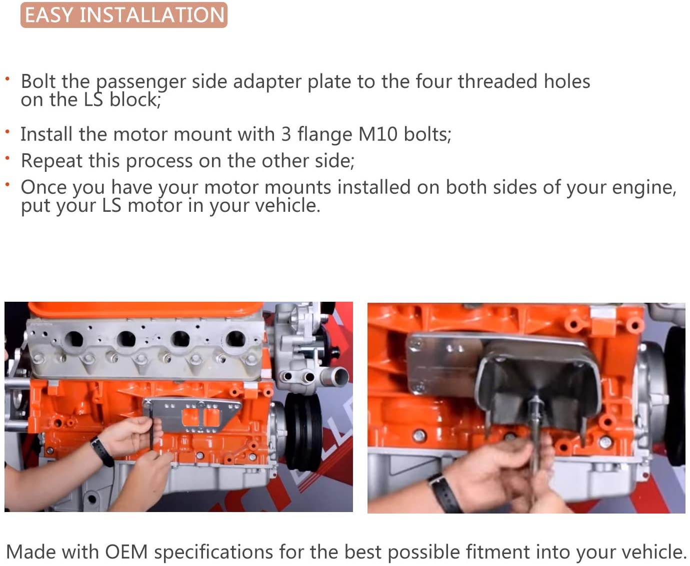 Universal Motor Mount Adapter Plate Swap Bracket Small Block LS Conversion Adjustable LS1 LS3 LS2 LQ4 LQ9 LS6 L92 L99 L33 LR4