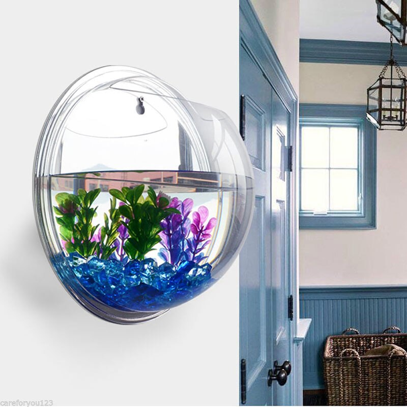Jarrón de cristal Semicircular para colgar en la pared del hogar, acuario hidropónico para terrario, planta de flores, decoración del hogar, decoración de boda