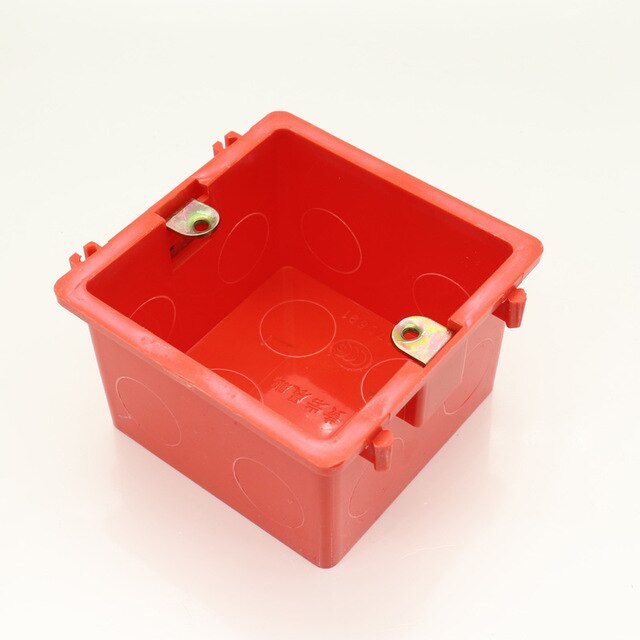 UNKAS 86*86MM Cassette Universal White Wall Mounting Box for EU/UK Socket Back Box and Wall Touch Switch popular in RU: Red