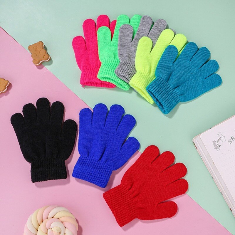 3-7years Children Winter Warm Gloves Baby Girls Baby Boys Toddler Knitted Student Kids Gloves