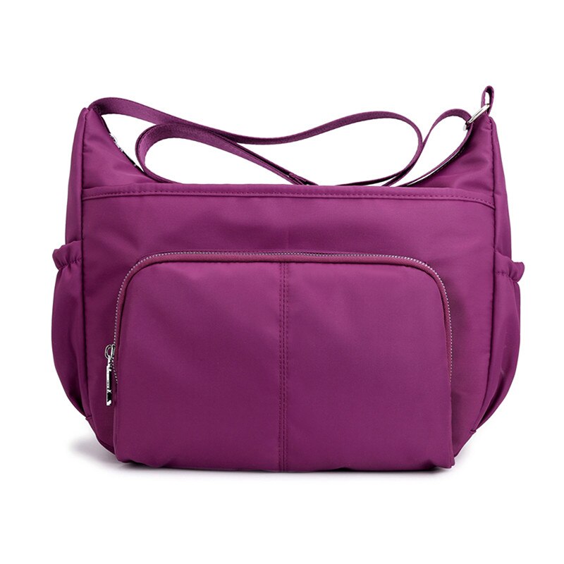 Shoulder Bags For Women Crossbody Bag Handbags Female Beach Nylon Solid Travel Messenger Bag: Purple