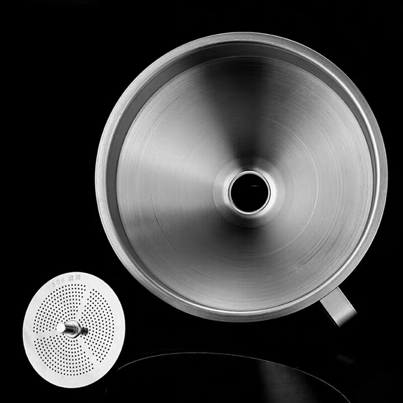 Rvs Trechter Grote Keuken Trechter Metalen Kok Olie Trechter Met Afneembare Zeef Filter Voor Vloeibare Olie Keuken Gadgets