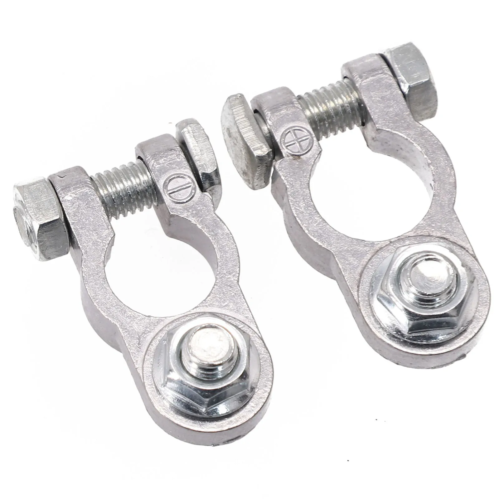 1 Pair Zinc Alloy Battery Terminal Clamp - Positive/Negative Poles Car Screw Connector Durable Terminal