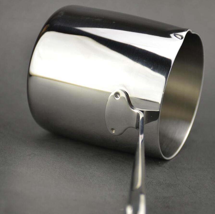 Stainless Steel Pot Coffee pot Milk Butter Coffee maker Warmer Mini Butter Melting Pot with Spout 18/10 Tri-Ply (12oz/370ml)