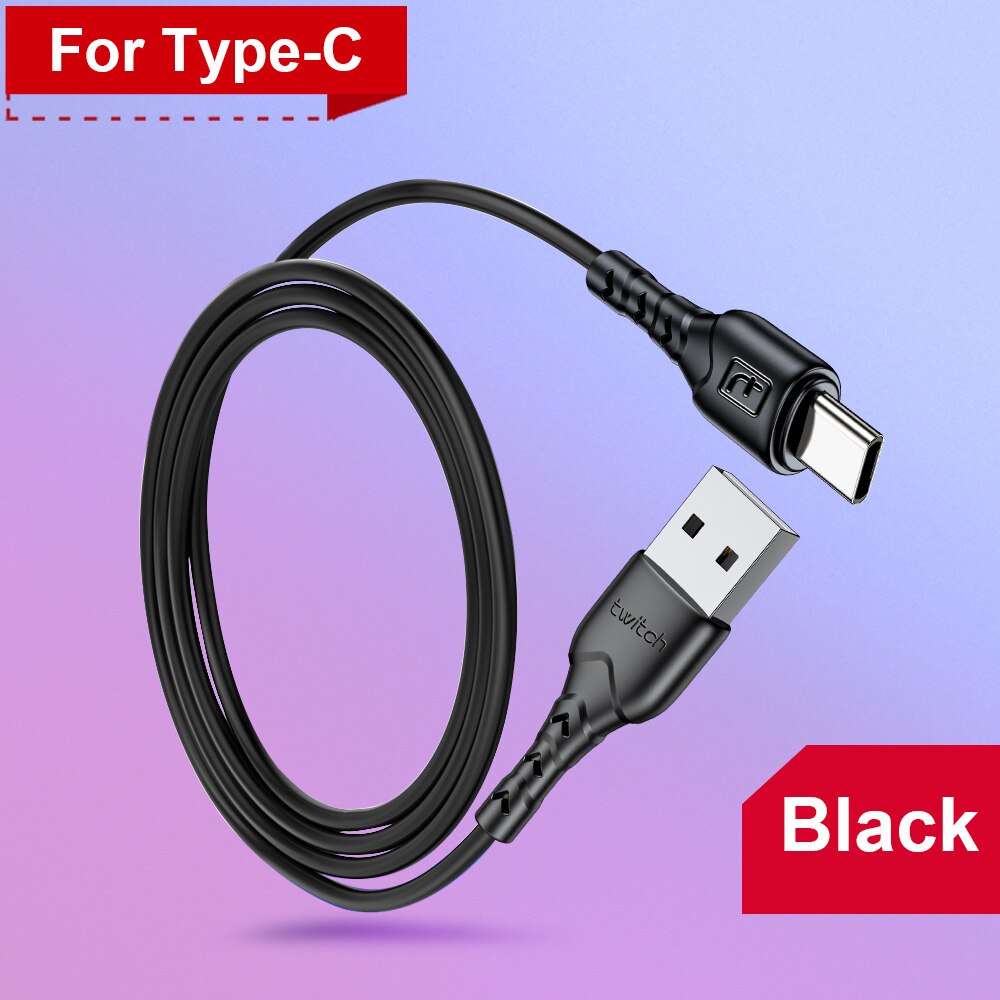 USB Type C Cable For Samsung S10 Huawei P30 Pro Fast Charge Type-C Mobile Phone Charging Wire USB C Cable For Samsung S9 S8 Plus: Black / 0.5m