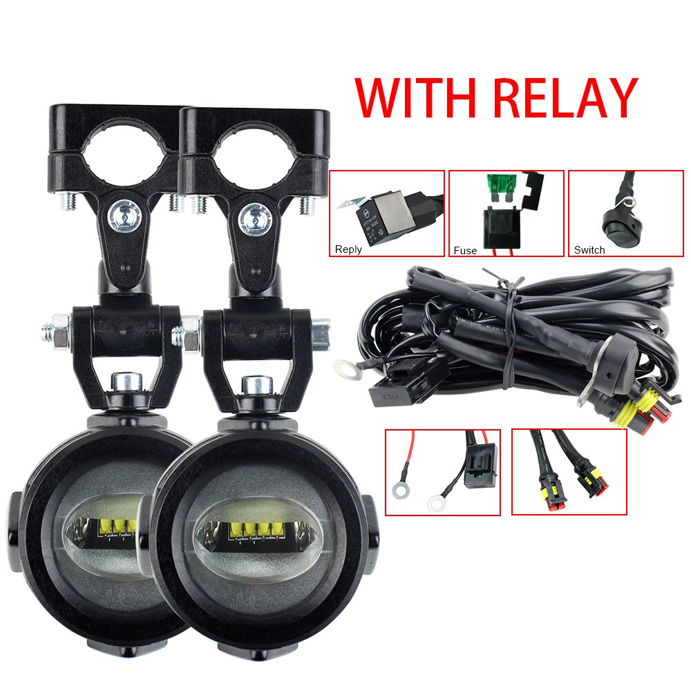 Faros antiniebla auxiliares para motocicleta, luz led con soportes delanteros para modelos BMW R1200Gs Adventure LC F650GS F800GS F700GS: Light Wire Relay