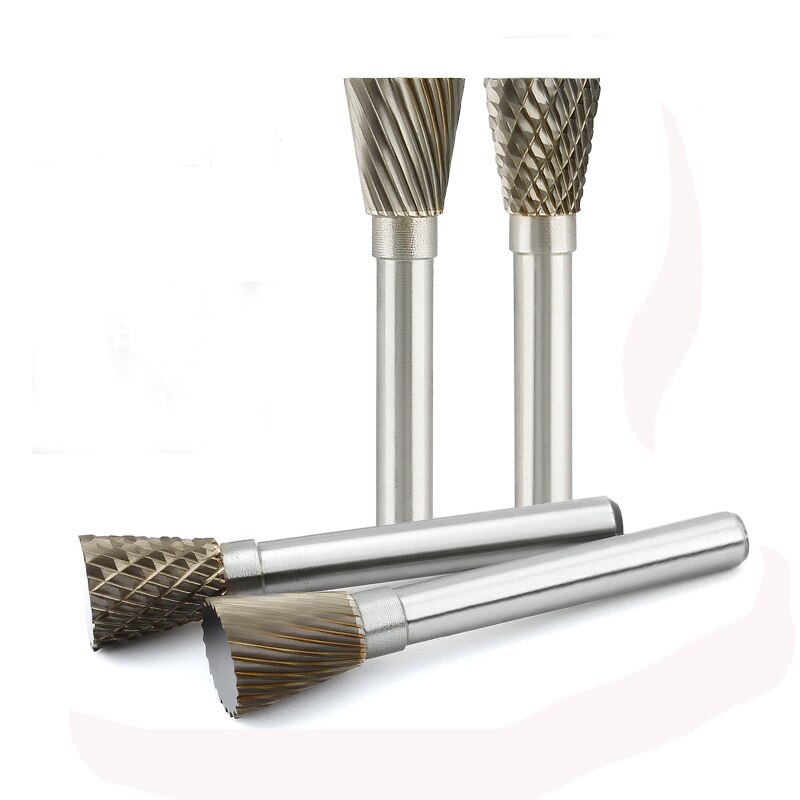 Inverted Cone Shape Alloy Rotary File 1pc Hard Metal Grinding Head Milling Cutter Tungsten Wood Carving Tool N-Type