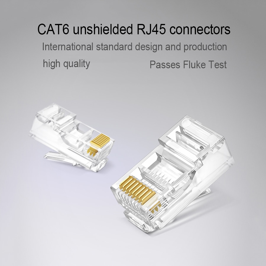 Xintylink  rj45 kontakt rg  rj 45 cat 6 ethernet kabel plugg  rg45 cat 6 nettverk lan utp 8 p 8c uskjermet jack modulær 20/50/100 stk