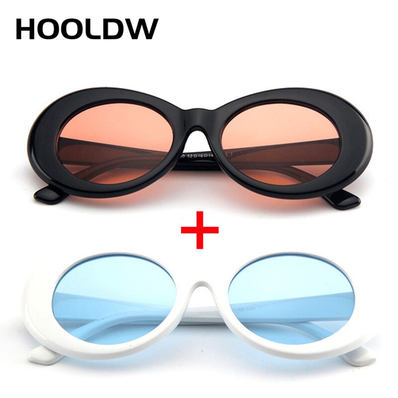 2 st/lot clout goggle kurt cobain solglasögon herr dam vintage ovala runda solglasögon dam  uv400 glasögon gafas de sol: Orange och vitblå