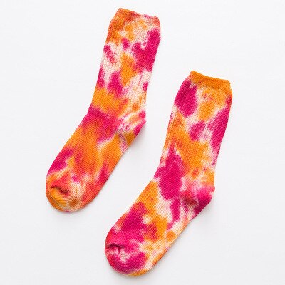 kinder Socken Kleinkinder Unisex Tie-dye Drucken Nahen Lange Weiche Baumwolle Baby Jungen Mädchen: Rot