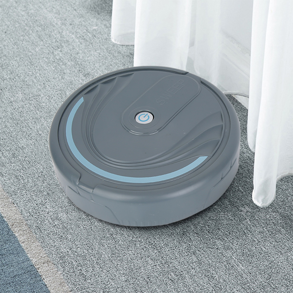 Ultra-Thin Household Vacuum Sweeping Machine Vacuum Cleaner Without Battery Clean Hair Mopping Machine: Gray