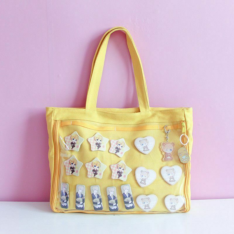 Girls School Shoulder Bags Clear Ita Bag Transparent Itabag Pin Display Handbag