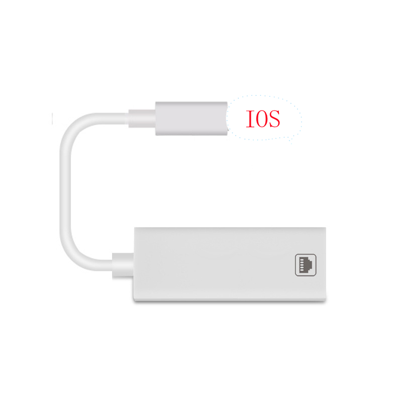 Adaptador de cable de red de 100Mbps para Lightning a RJ45 Ethernet LAN con cable compacto de viaje para iPhone para iPad Series