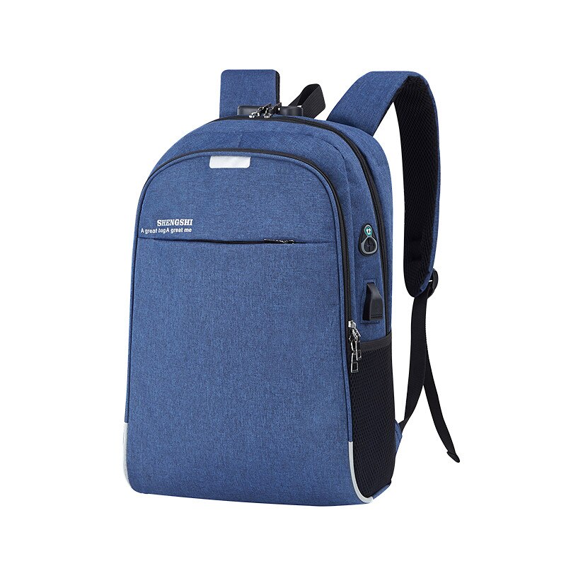 Anti-diefstal Mannen Rugzakken Schooltassen voor Tieners Jongens Grote Capaciteit 15.6 Inch Laptop Rugzak USB Opladen Travel Mannen tassen: Blauw