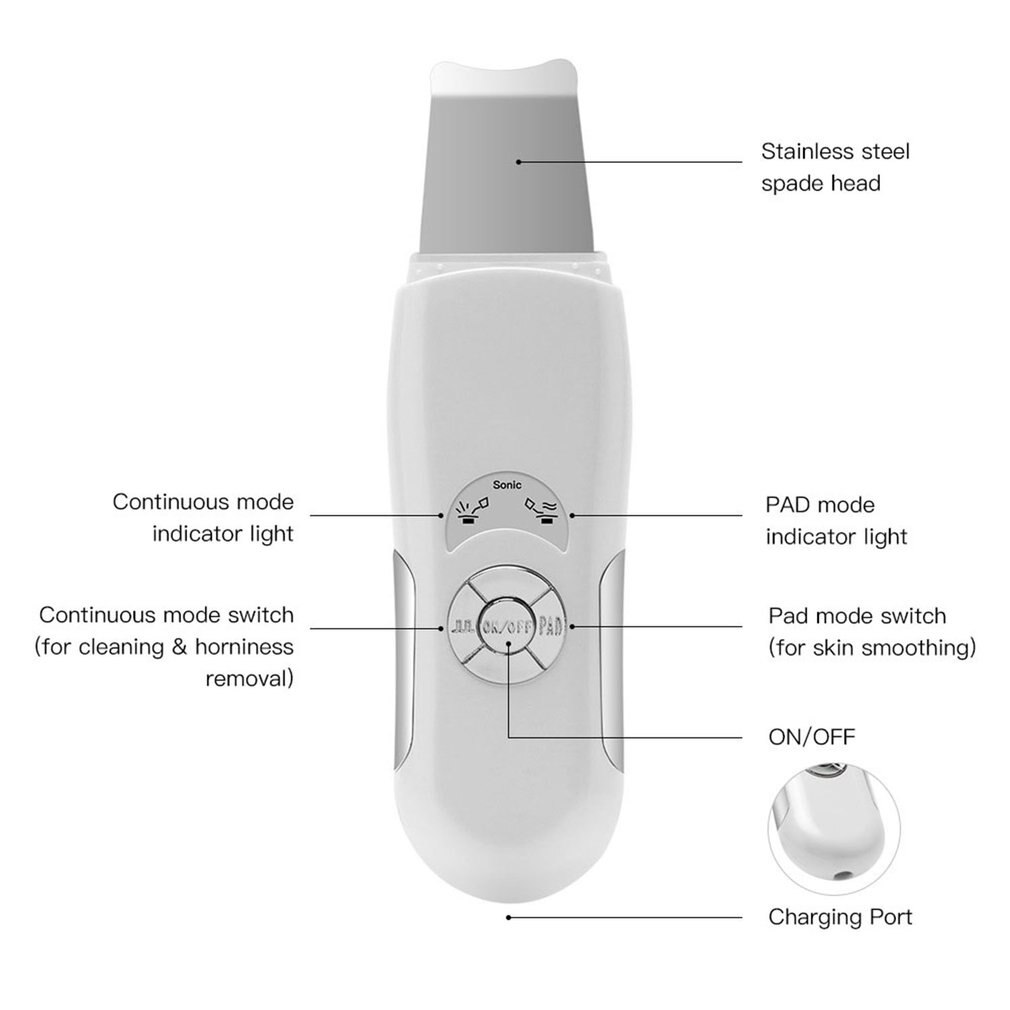 Ultrasone Peeling Machine Exfoliërende Mee-eters Gezicht Lift Porie Diepe Reiniging Schoonheid Apparaat Scheppen Instrument