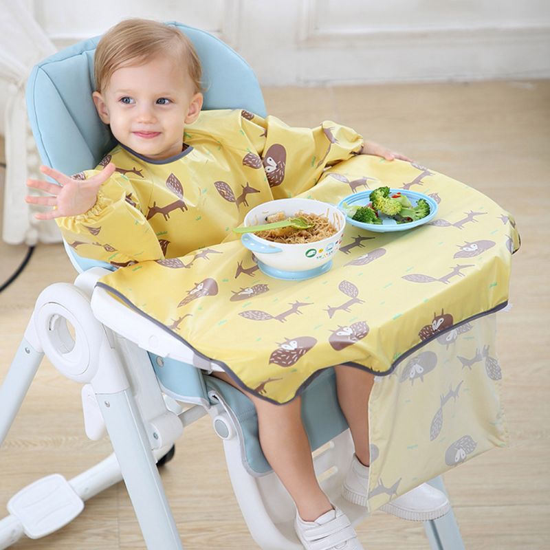 1 Pc Newborns Bib Table Cover Baby Dining Chair Gown Waterproof Saliva Towel Burp Apron Food Feeding Accessories: Yellow
