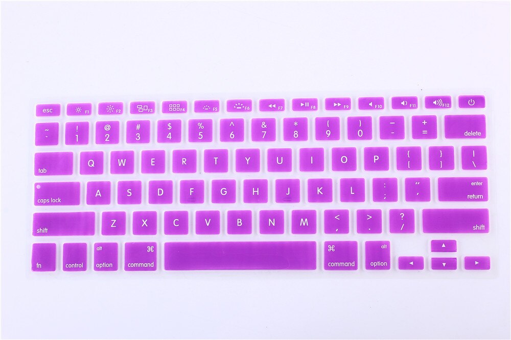EU US Soft Silicon Keyboard Skin for Macbook Air 13 A1466 Keyboard Cover Slim Waterproof Skin Film Protector: US-Purple