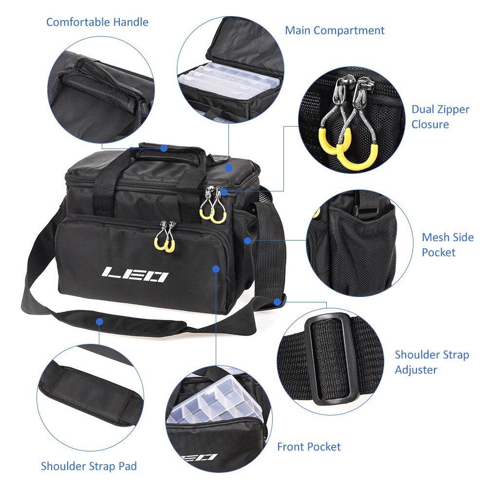 Multifunctional Fishing Lure Reel Bag 32 * 23 * 20cm Fishing Storage Bag Case Carp Fishing Shoulder Bag