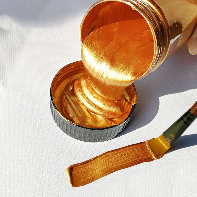 100ml Gold Paint Metallic Acrylic Paint,waterproof Not Faded for Statuary Coloring DIY Hand Clothes Painted Graffiti Pigments
