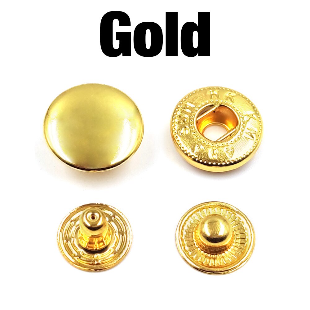 50 juegos 655/633/831 sujetadores a presión de Metal botón a presión botón de costura para ropa DIY bolsas de ropa zapatos artesanía de cuero: 6 # / Latón envejecido