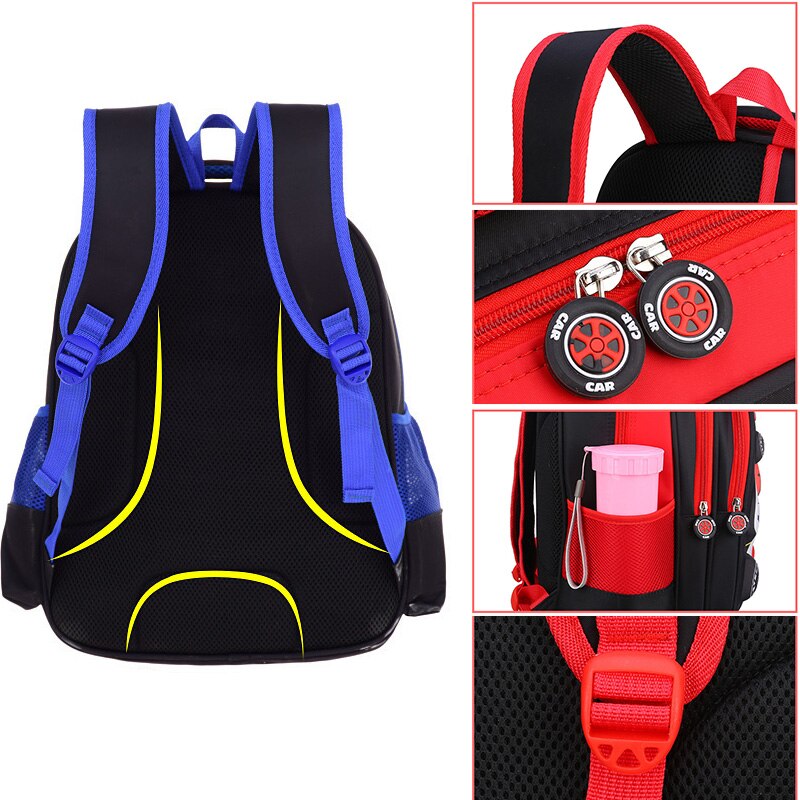 Sac à dos pour enfants sacs d'école primaire dessin animé 3D sacs d'école de voiture pour garçons filles enfants sac à dos sacs d'école Mochila Infantil