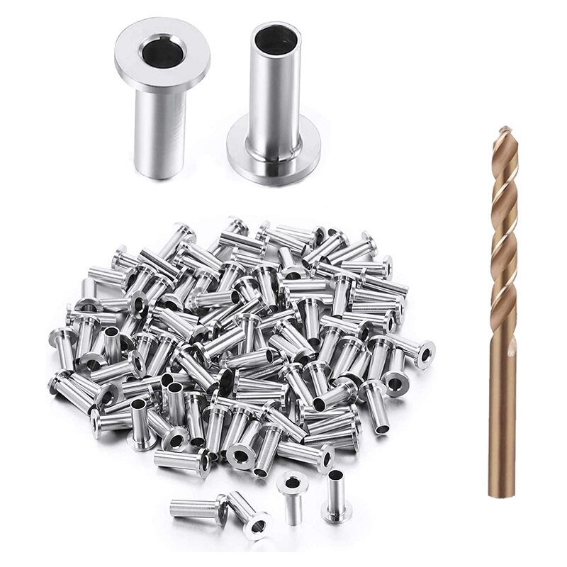 110 stk beskyttelseshylser for 1/8 tommers dekk kabelrekkverk tre stolpebeskytter med borekrone diy balustrade