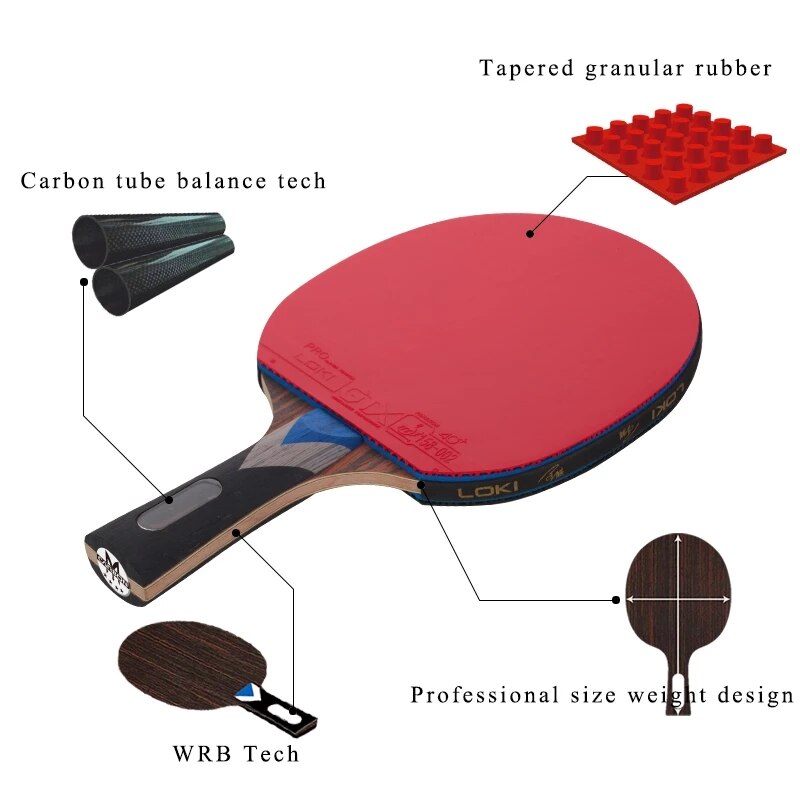 LOKI M 7 Star Table Tennis Racket Carbon Tube Tech PingPong Bat Competition Ping Pong Paddle for Fast Attack Arc