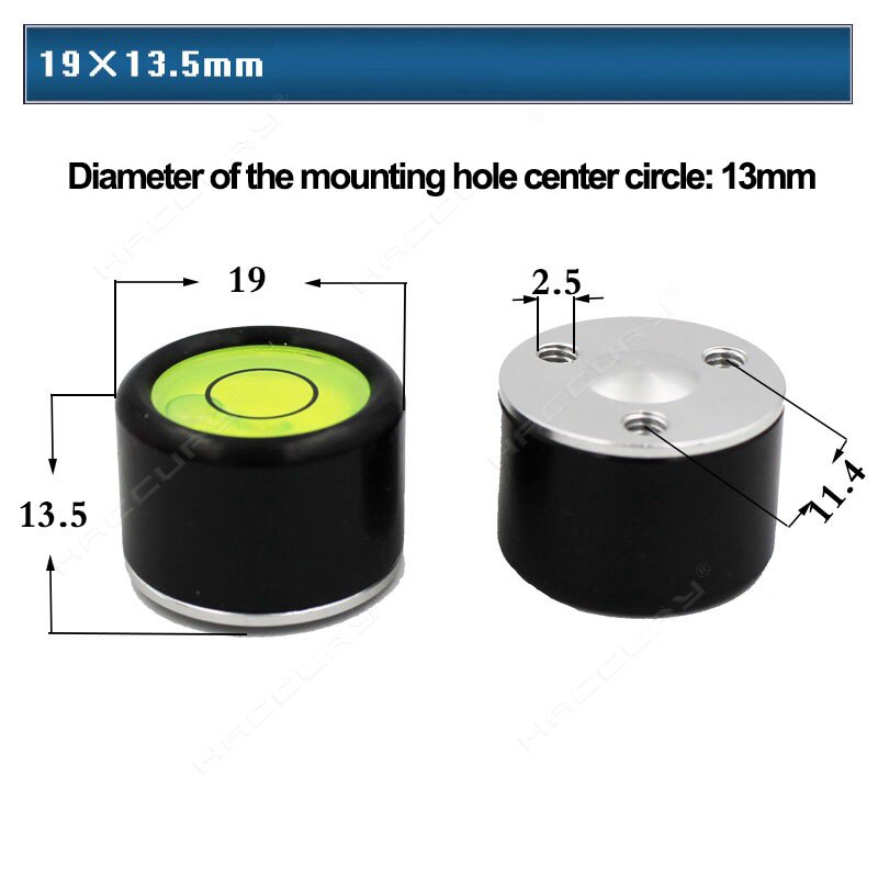 Haccury center pole blisters måling stang kulfiberstang vaterpas boble kortlægning tilbehør hul diameter 32mm: Grøn boble 1 stk