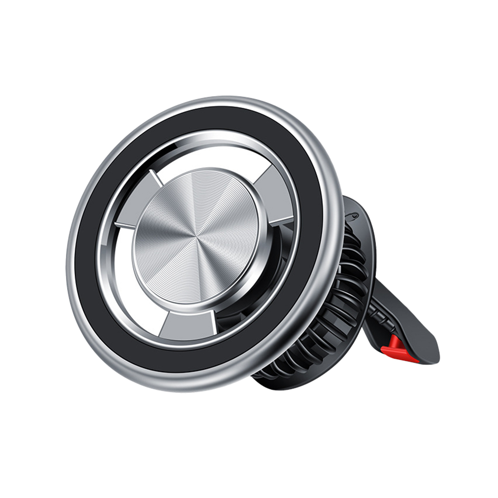 Magnetyczny uchwyt na telefon kompatybilny z uchwytem samochodowym MagSafe robić iPhone'a 14 13 12, klips robić kratki wentylacyjnej, uchwyt na telefon komórkowy.: Srebrny