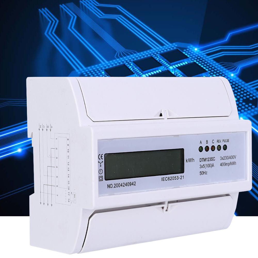 230/400v 5-100a energiforbruk digital strømmåler 3 fase kwh måler med lcd digital wattmåler strømforbruk