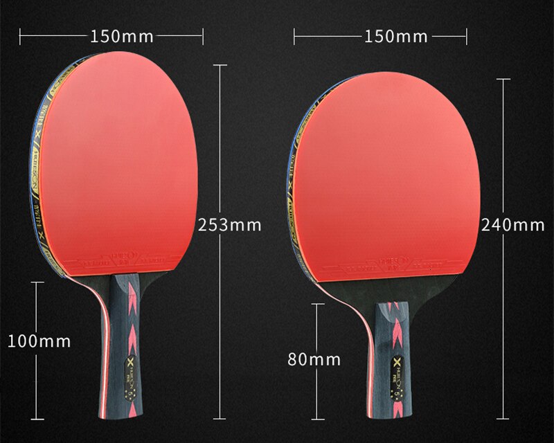 HUIESON 5 Star 2Pcs Carbon Table Tennis Racket Set Super Powerful Ping Pong Racket Bat for Adult Club Training Upgraded