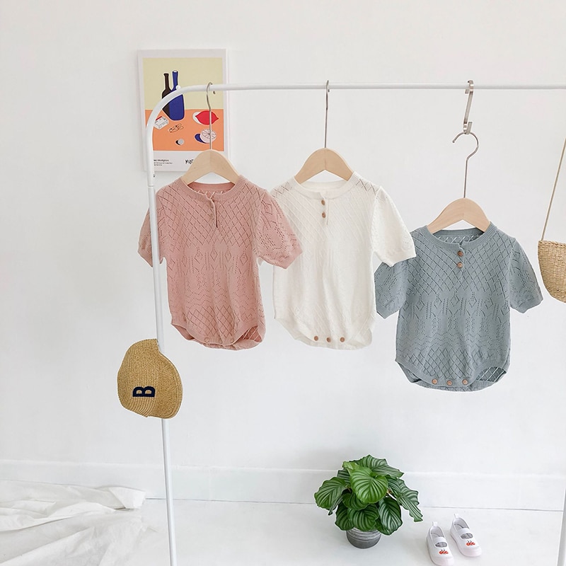 Milancel Zomer Baby Jongens Kleding Gebreide Airconditioner Baby Kleding Puur Katoen Peuter Bodysuit