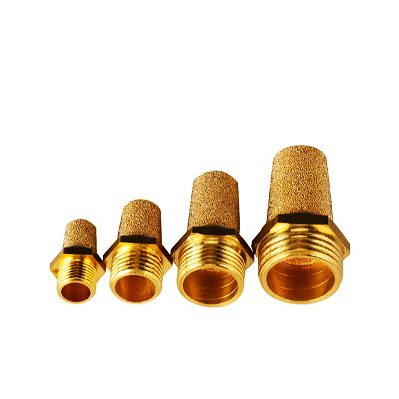 Silenciador de escape de latón neumático, conector reductor de filtro de ruido, silenciador plano/largo de cobre, BSL-M5, 1/8, 1/4, 3/8, 1/2