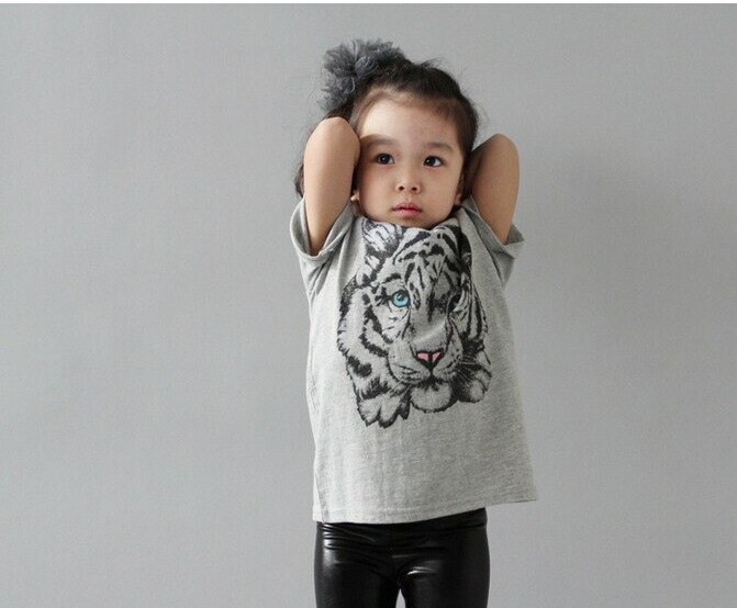 Meisjes tops zomer 100%  cartoon babykleding tijger kinderen menino korte mouwen t-shirts kinderen t-shirts baby meisjes/jongens t-shirt