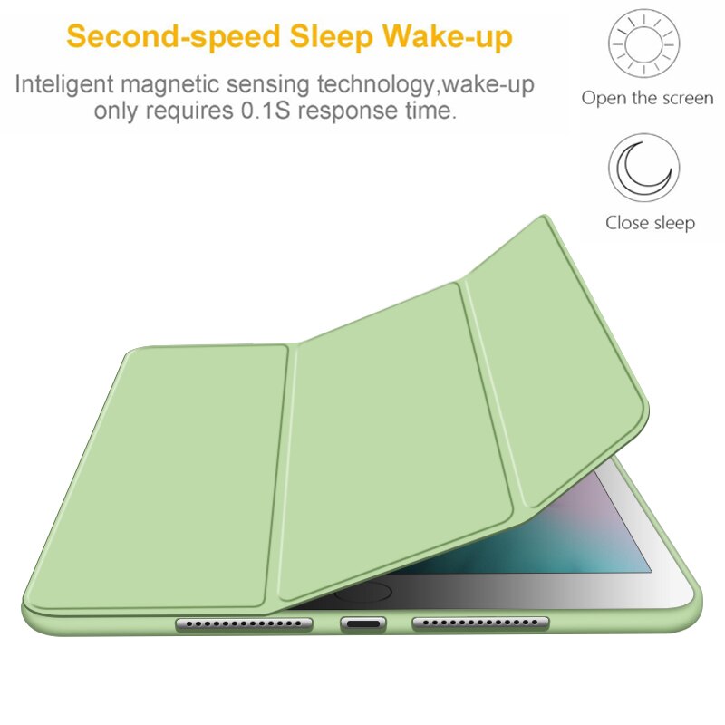 iPad 2/3/4 Case - PU Leather & Soft Silicone Shell - Magnetic Smart Sleep Wake Cover