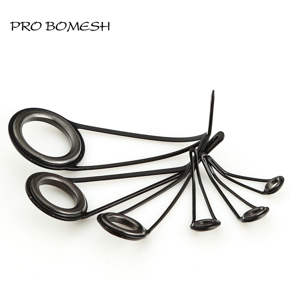 Pro Bomesh 7g 9pcs/Kit Spinning Fishing Rod Guide Set Kit With SIC Ring Stainless Steel Guide DIY Feeder Rod Match Rod Accessory