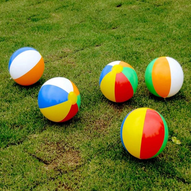 Lot De 9 Ballons De Plage Gonflables Colorés 39cm - Jeux Piscine Plage Enfants