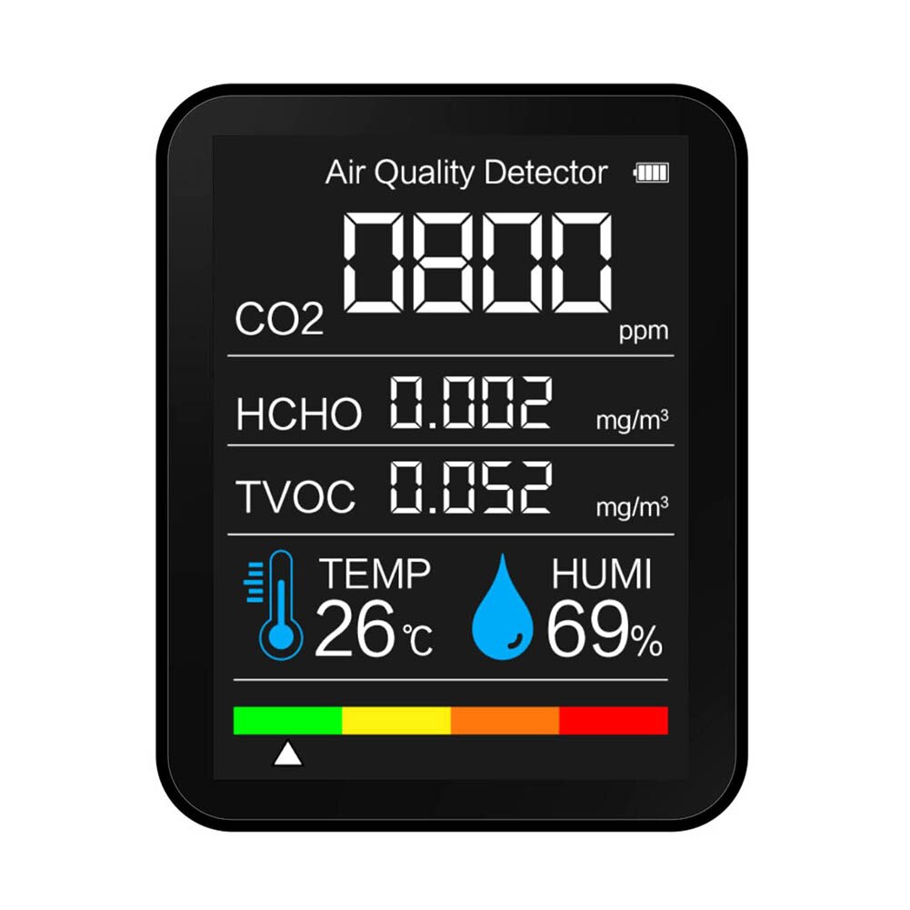 3-in-1 Intelligent Carbon Dioxide Detector Lightweight Measuring Tool Indoor Air Monitor Thermometer Hygrometer: Rose Red