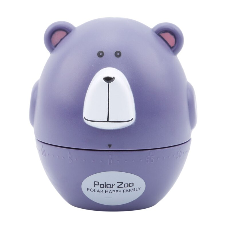 Cute Bear Cow Timer Mechanical Wind Up 60 Minutes Kitchen Gadget Novelty Cooking Timer