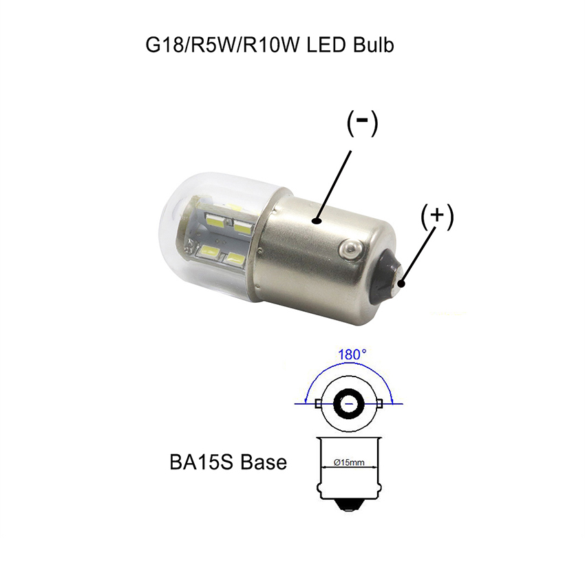 4 szt. Żarówka Led 6V 1156 BA15S G18 R5w R10W 12v 24V żarówki wskaźnik sprzętu 2W chipy lampa sygnalizacyjna
