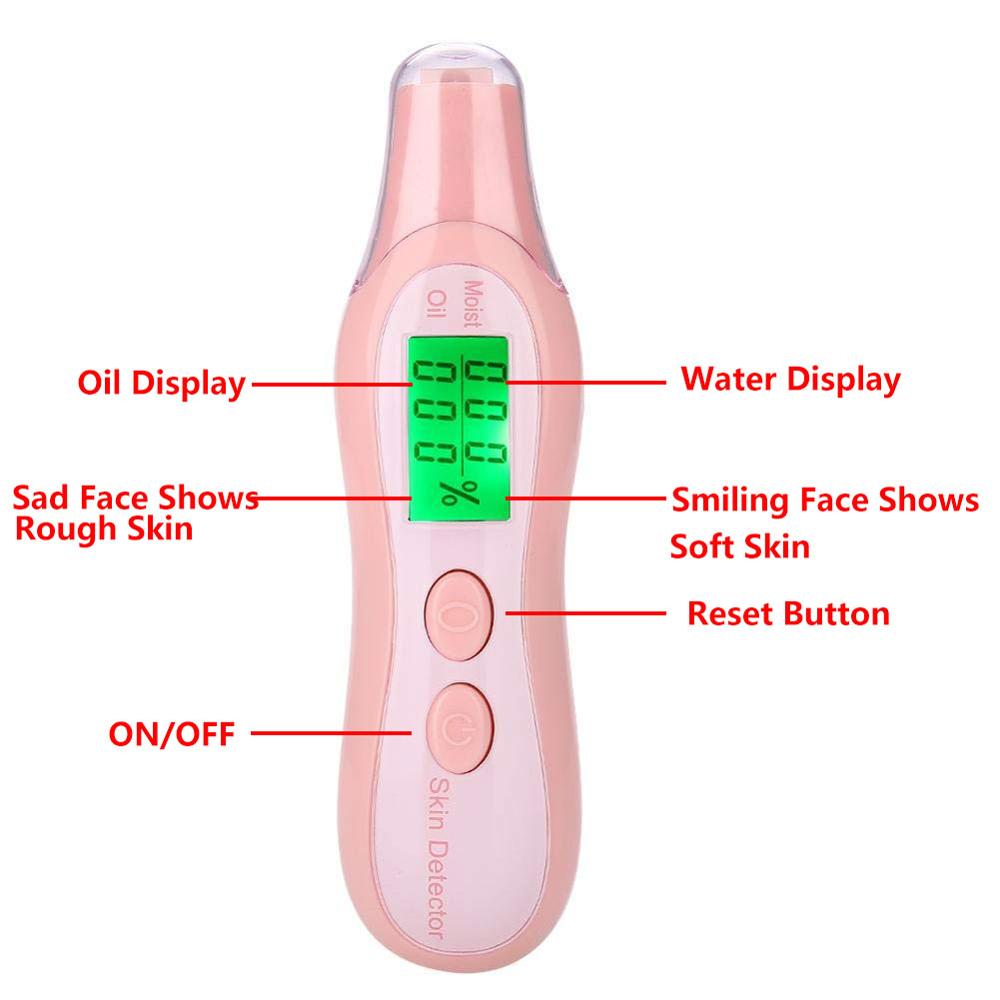 Digital Skin Detector Pen with LCD Display Portable Skin Analyzer Water Oil Tester Analysis Moisture Machine Monitor Operated