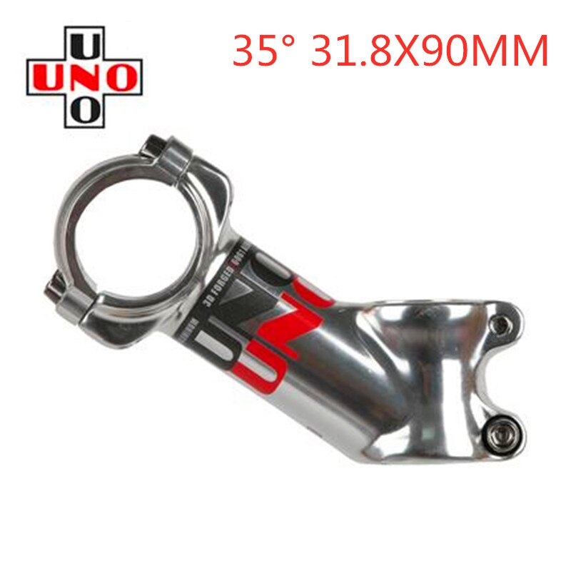 Uno mtb mountainbike racercykel frempind 28.6mm gaffel 25.4/31.8mm 35 grader 70/90/100/110mm cykel frempind sort og sølv: 31 8-90mm sølv